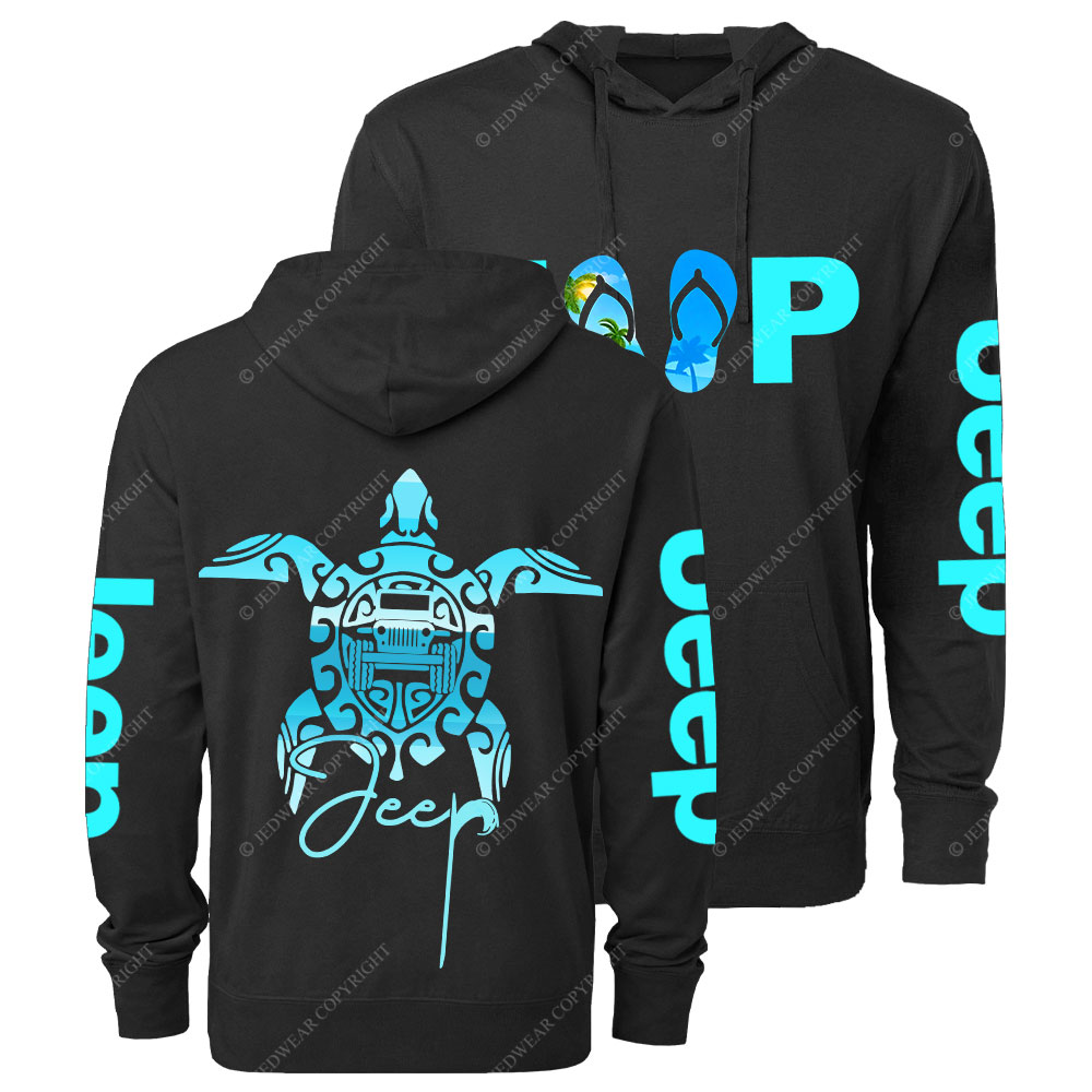 Sea Turtle Jp Print Double Printed Oversized Lightweight Hoodie