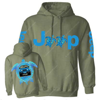 Blue Sea Turtle Jp Men Casual Hoodie