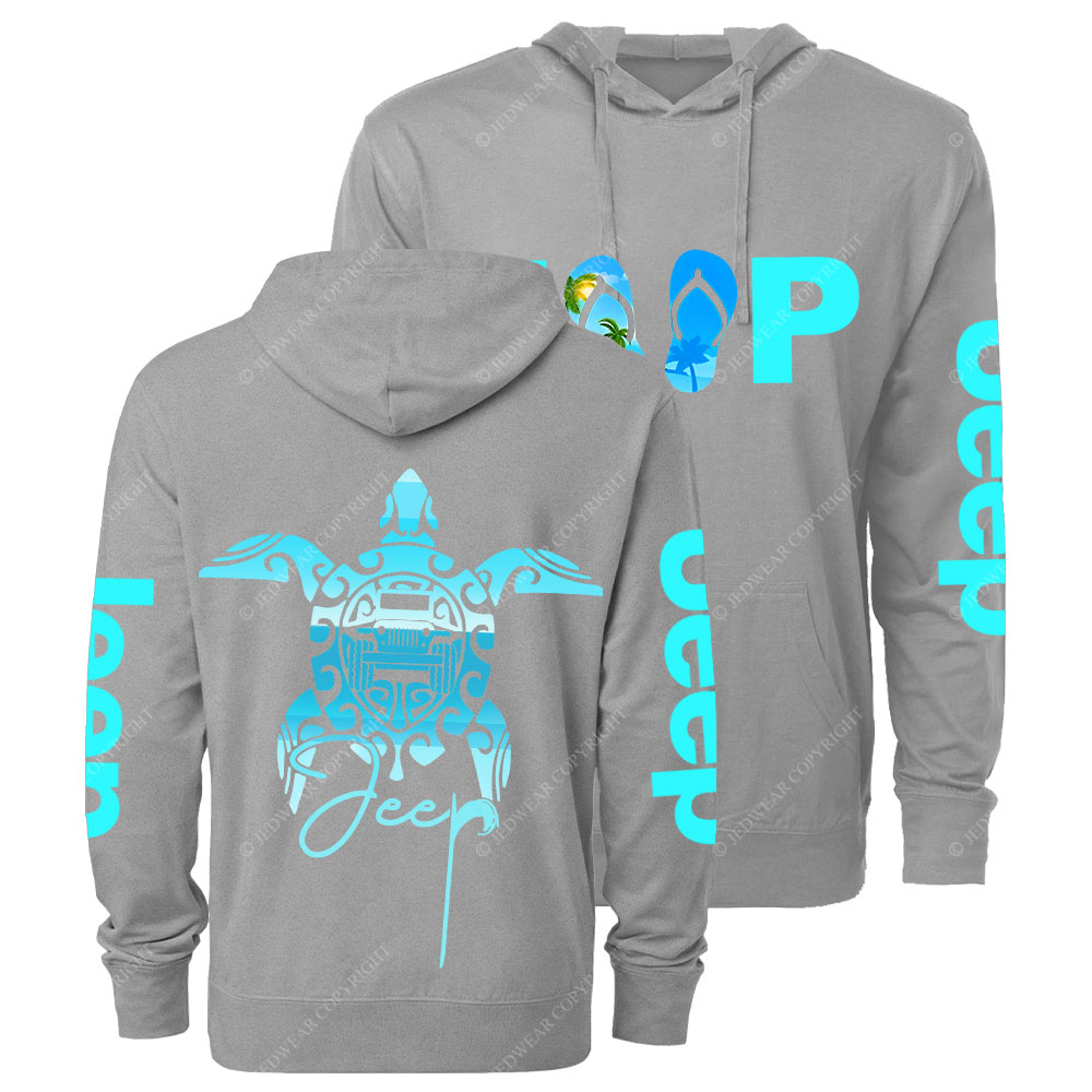 Sea Turtle Jp Print Double Printed Oversized Lightweight Hoodie
