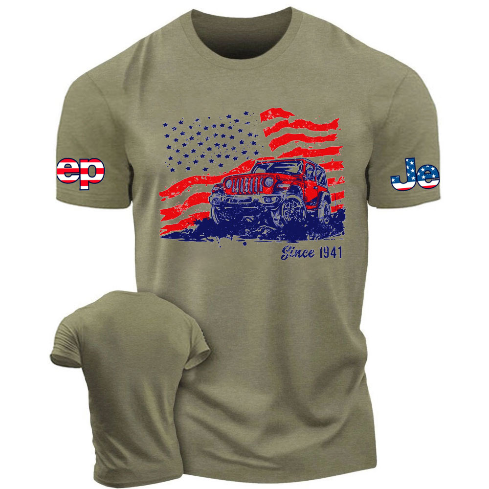 Create Tough-looking Jp Distressed Usa Flag T-Shirt