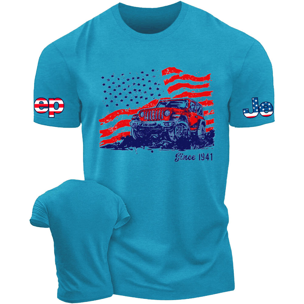 Create Tough-looking Jp Distressed Usa Flag T-Shirt