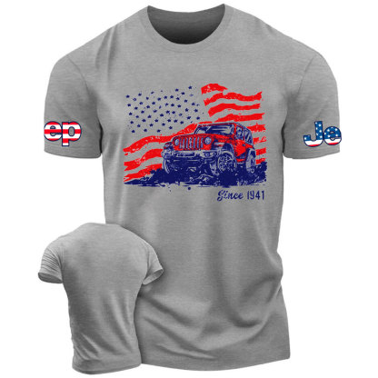 Create Tough-looking Jp Distressed Usa Flag T-Shirt