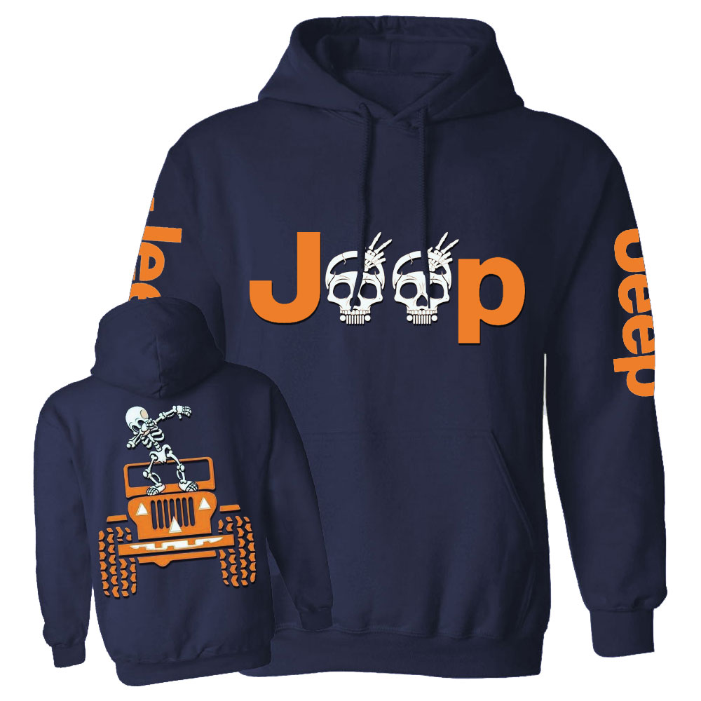 Skeletons Dancing on Jps Halloween Double Printed Casual Hoodie