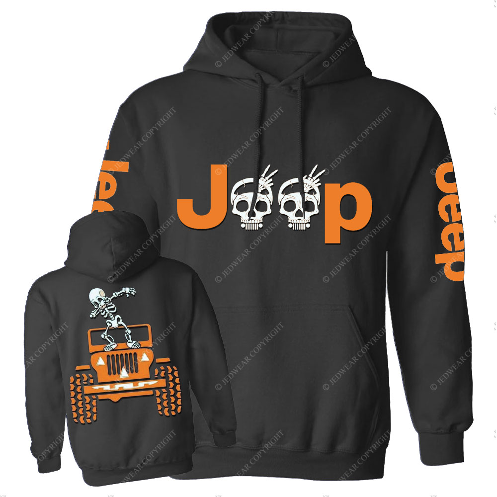 Skeletons Dancing on Jps Halloween Double Printed Casual Hoodie
