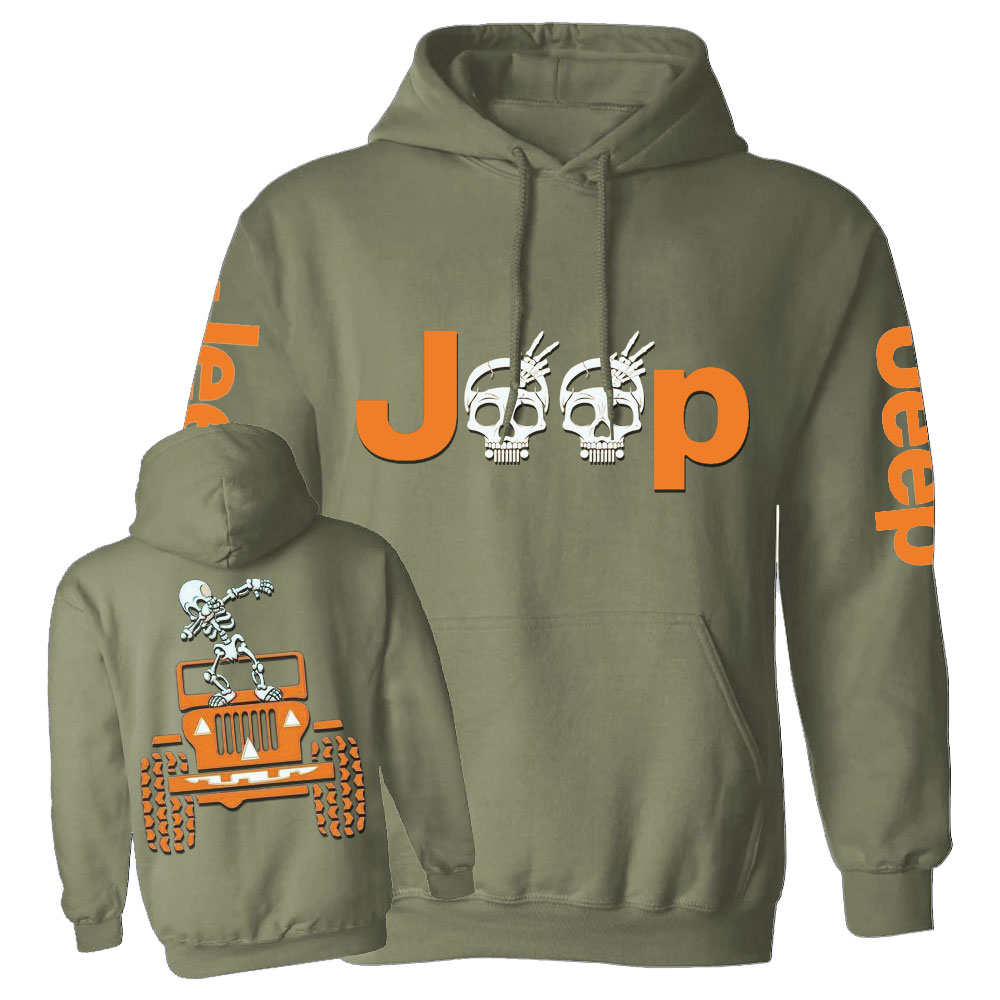Skeletons Dancing on Jps Halloween Double Printed Casual Hoodie