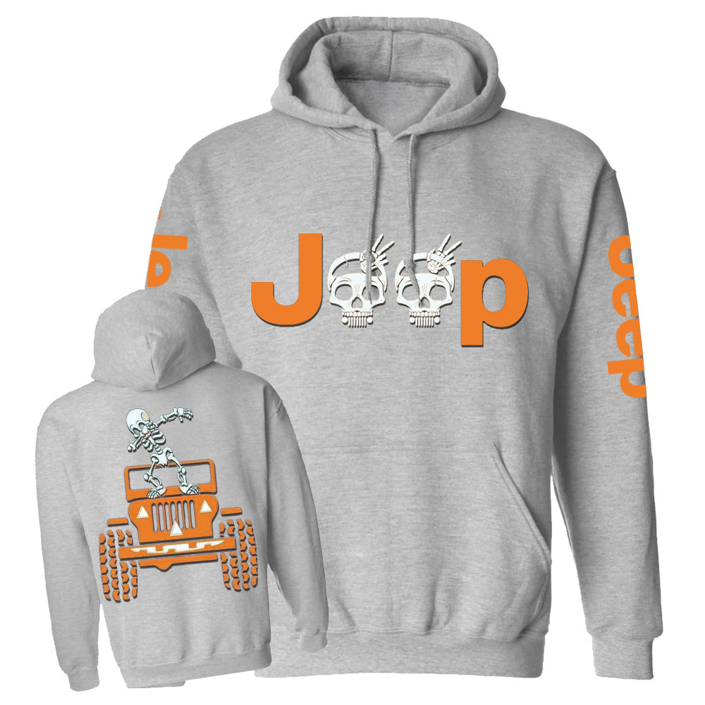 Skeletons Dancing on Jps Halloween Double Printed Casual Hoodie