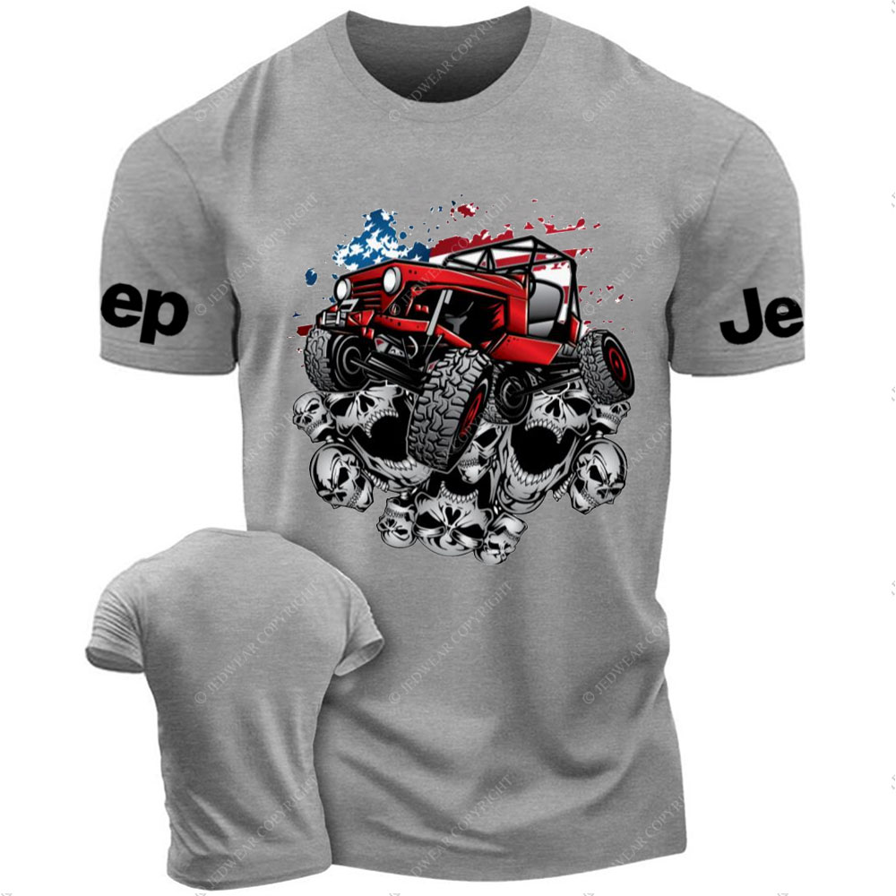 Jp Wrangler Crawler Skull and Flag Halloween T-Shirt