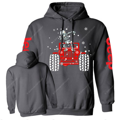 Skull Dancing Merry JperMas Snow Scence Casual Hoodie
