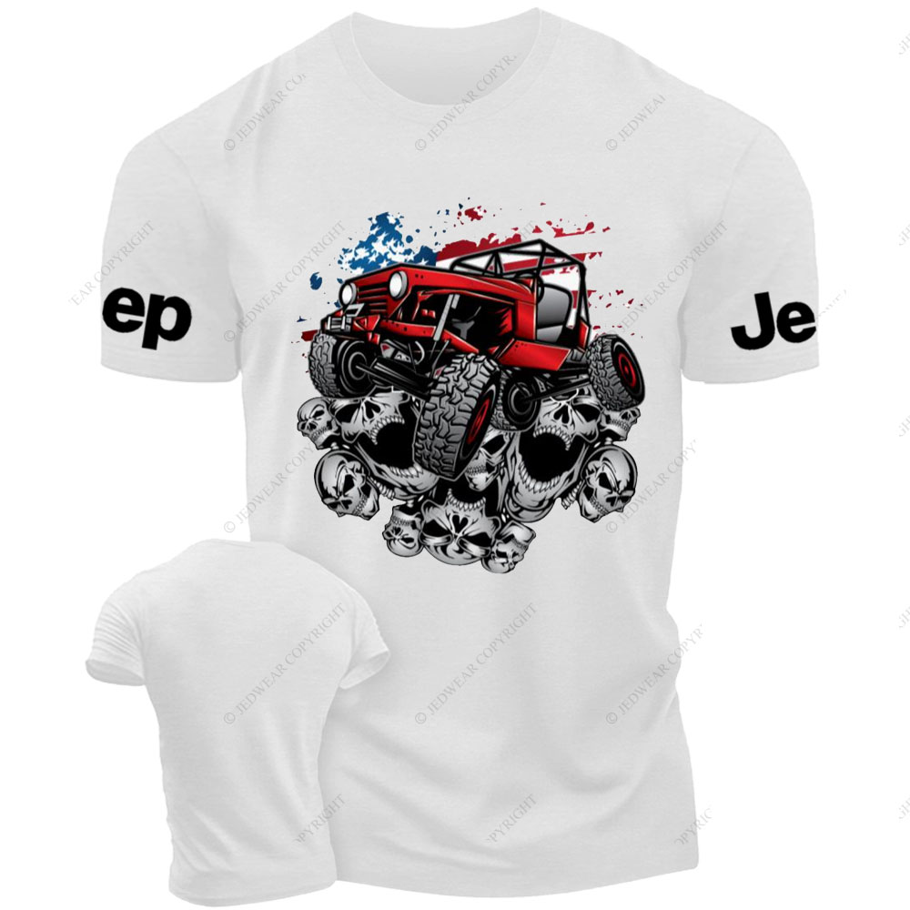 Jp Wrangler Crawler Skull and Flag Halloween T-Shirt