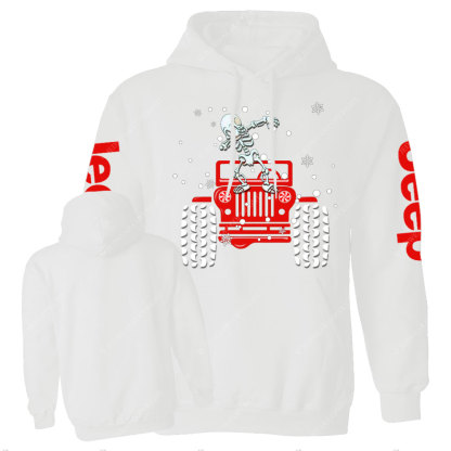 Skull Dancing Merry JperMas Snow Scence Casual Hoodie