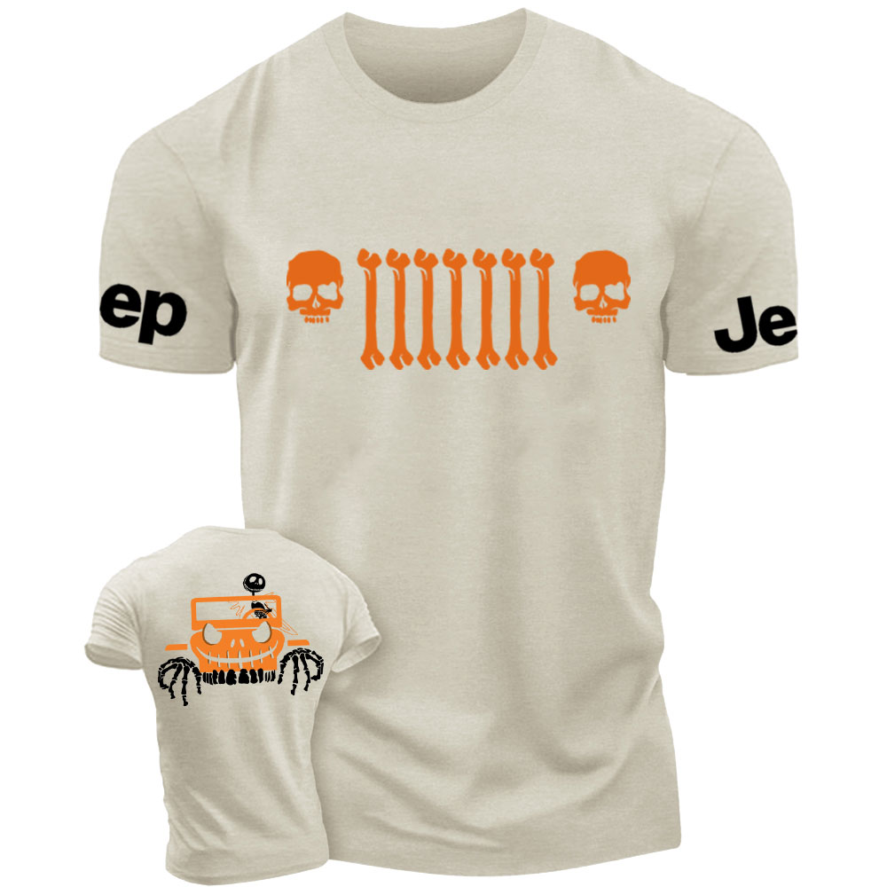 Jp Bone Grille Orange Double Printed T-Shirt
