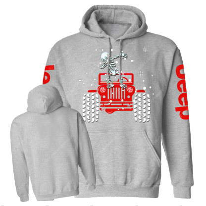 Skull Dancing Merry JperMas Snow Scence Casual Hoodie