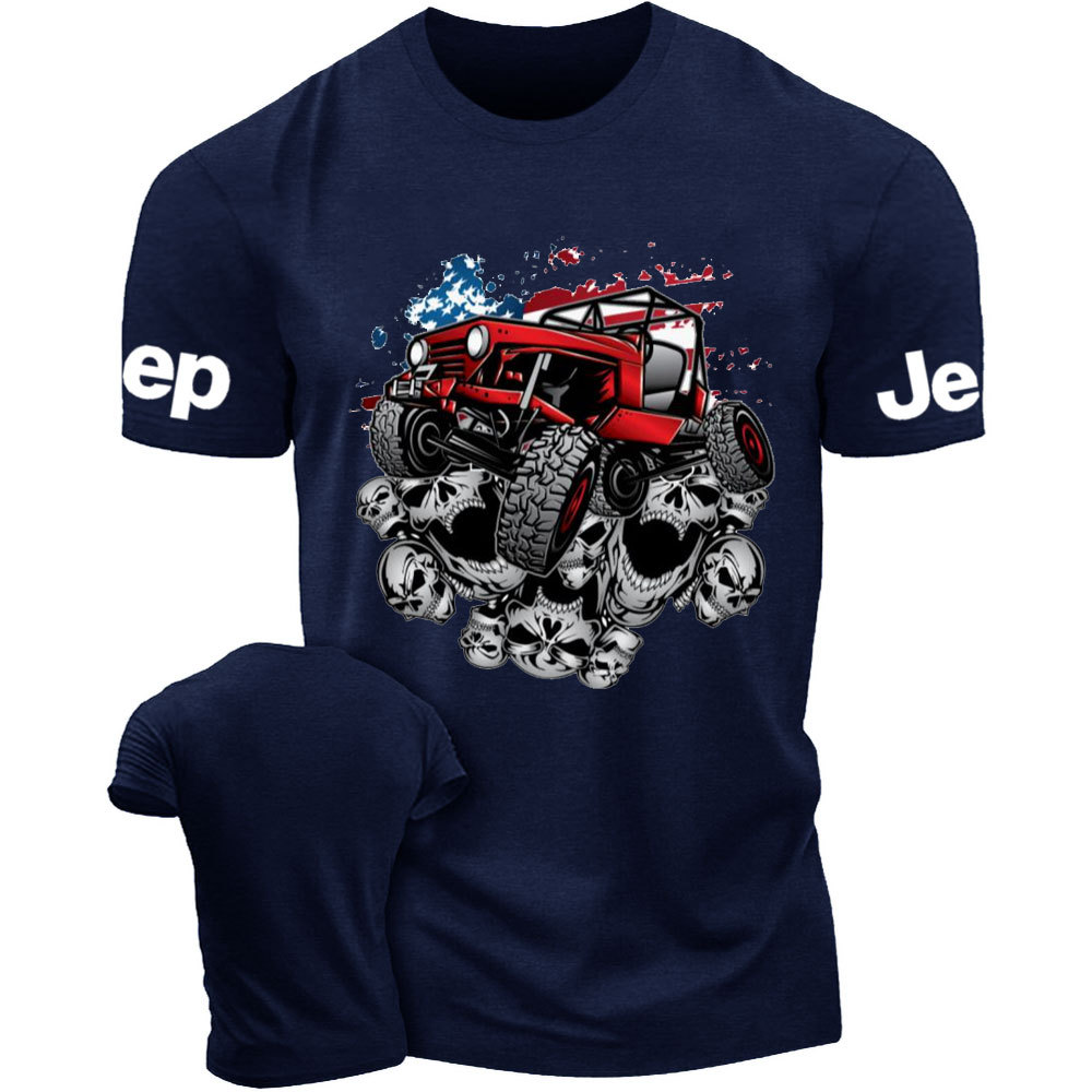 Jp Wrangler Crawler Skull and Flag Halloween T-Shirt