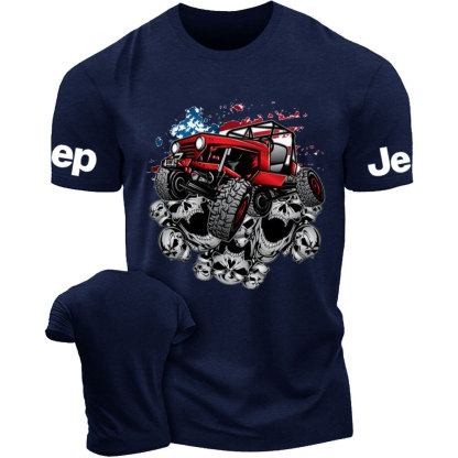Jp Wrangler Crawler Skull and Flag Halloween T-Shirt