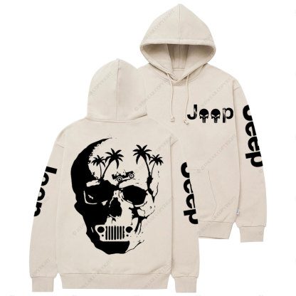 Awesome Jp Skull Palm Tree Casual Hoodie