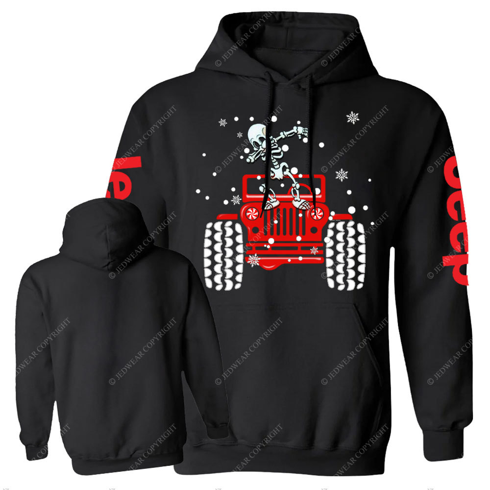 Skull Dancing Merry JperMas Snow Scence Casual Hoodie