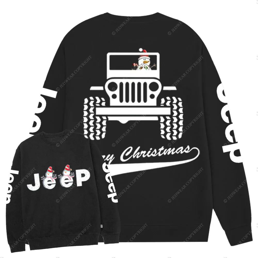 Merry Christmas Snowman Jp Double Printed Crew Neck Sweatshirt