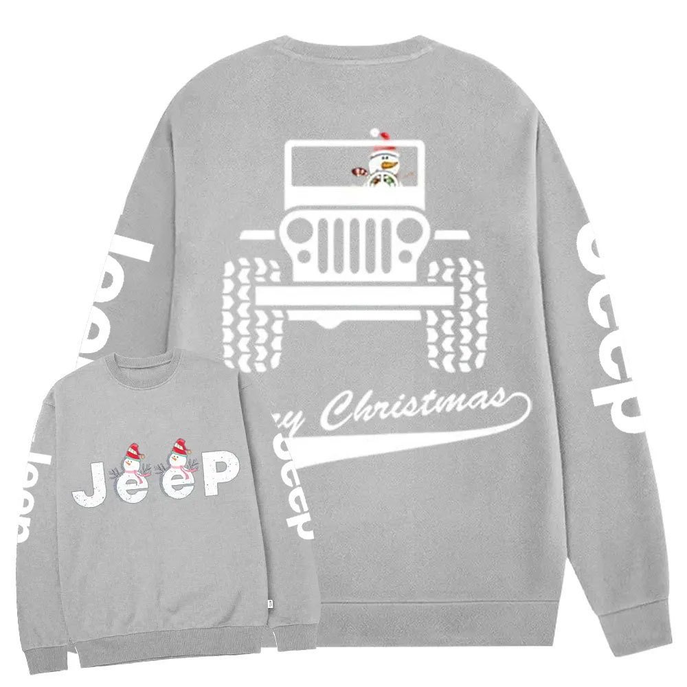 Merry Christmas Snowman Jp Double Printed Crew Neck Sweatshirt