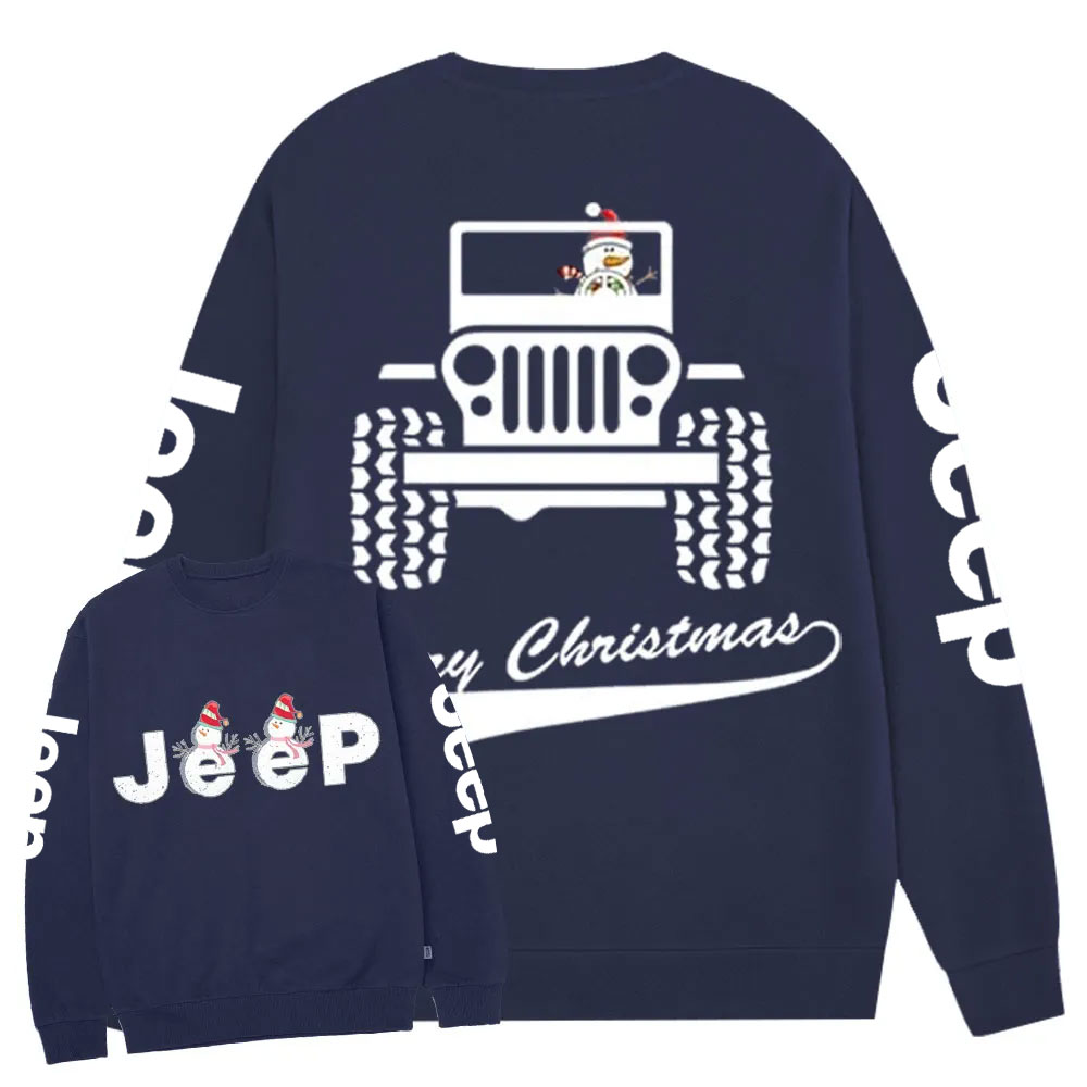 Merry Christmas Snowman Jp Double Printed Crew Neck Sweatshirt