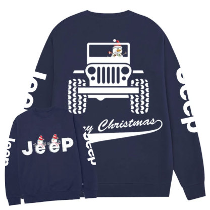 Merry Christmas Snowman Jp Double Printed Crew Neck Sweatshirt