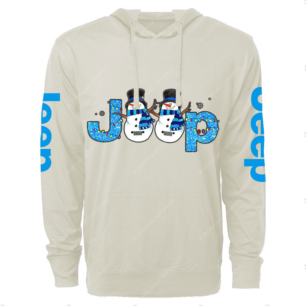 Jp Snowman Blue Snowy Christmas Oversized Lightweight Hoodie