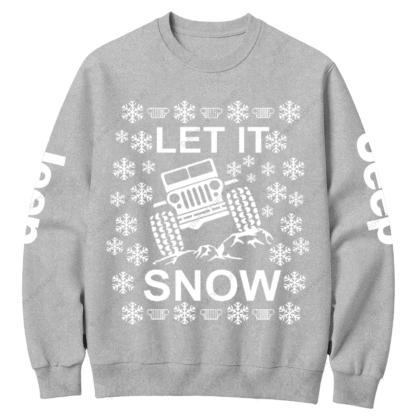 Let It Snow Funny 4x4 Offroad Ugly Christmas Jp Crew Neck Sweatshirt