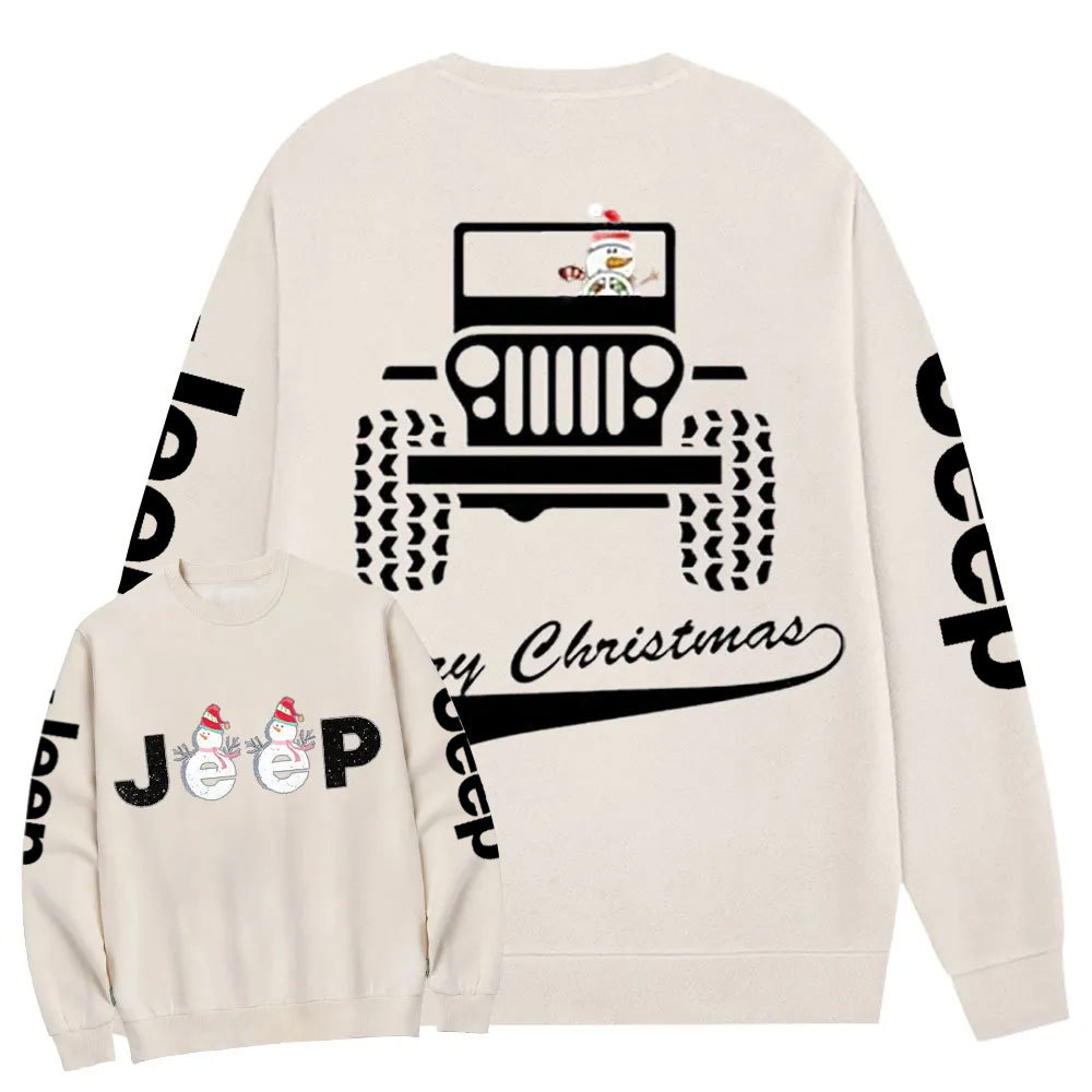 Merry Christmas Snowman Jp Double Printed Crew Neck Sweatshirt
