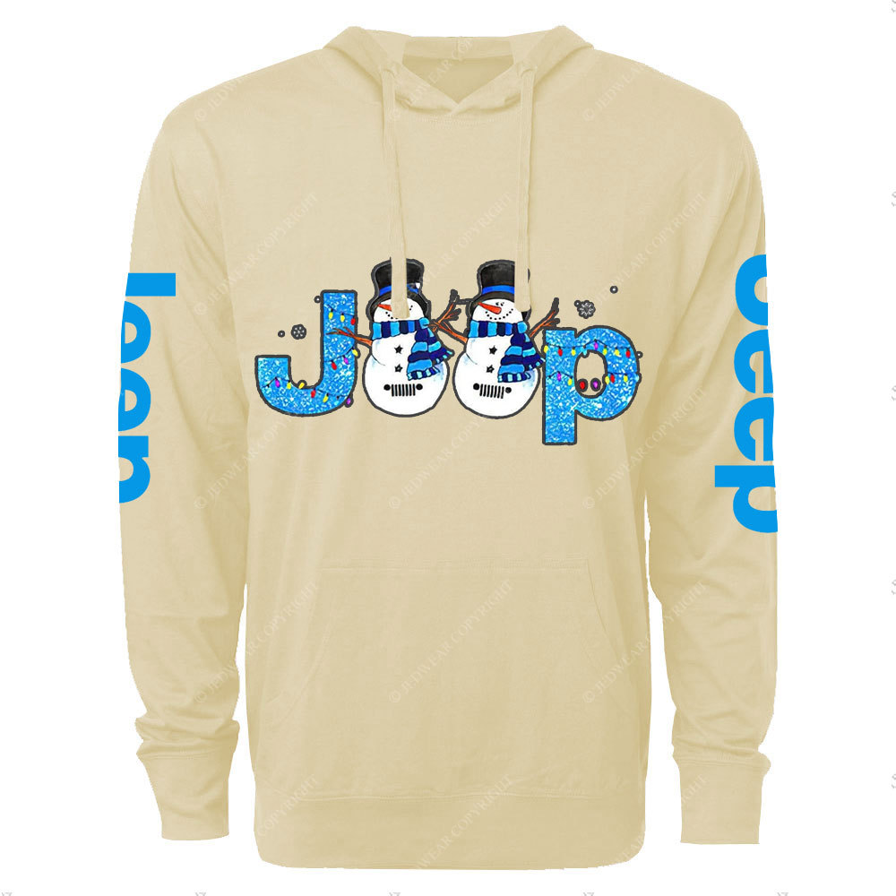 Jp Snowman Blue Snowy Christmas Oversized Lightweight Hoodie