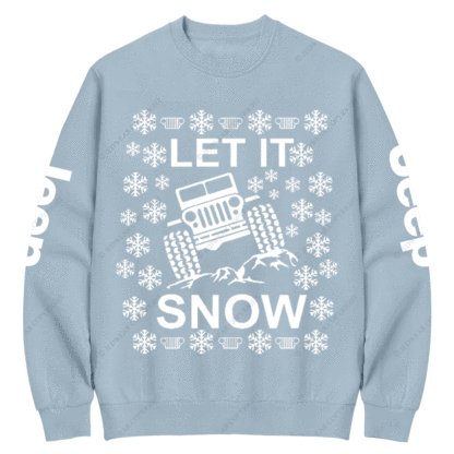 Let It Snow Funny 4x4 Offroad Ugly Christmas Jp Crew Neck Sweatshirt