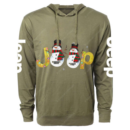 Jp Snowman Jp Christmas Oversized Lightweight Hoodie