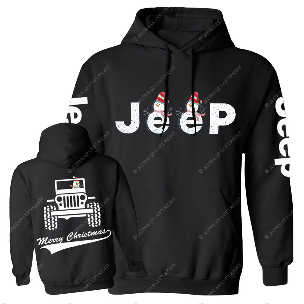 Merry Christmas Snowman Jp Double Printed Casual Hoodie