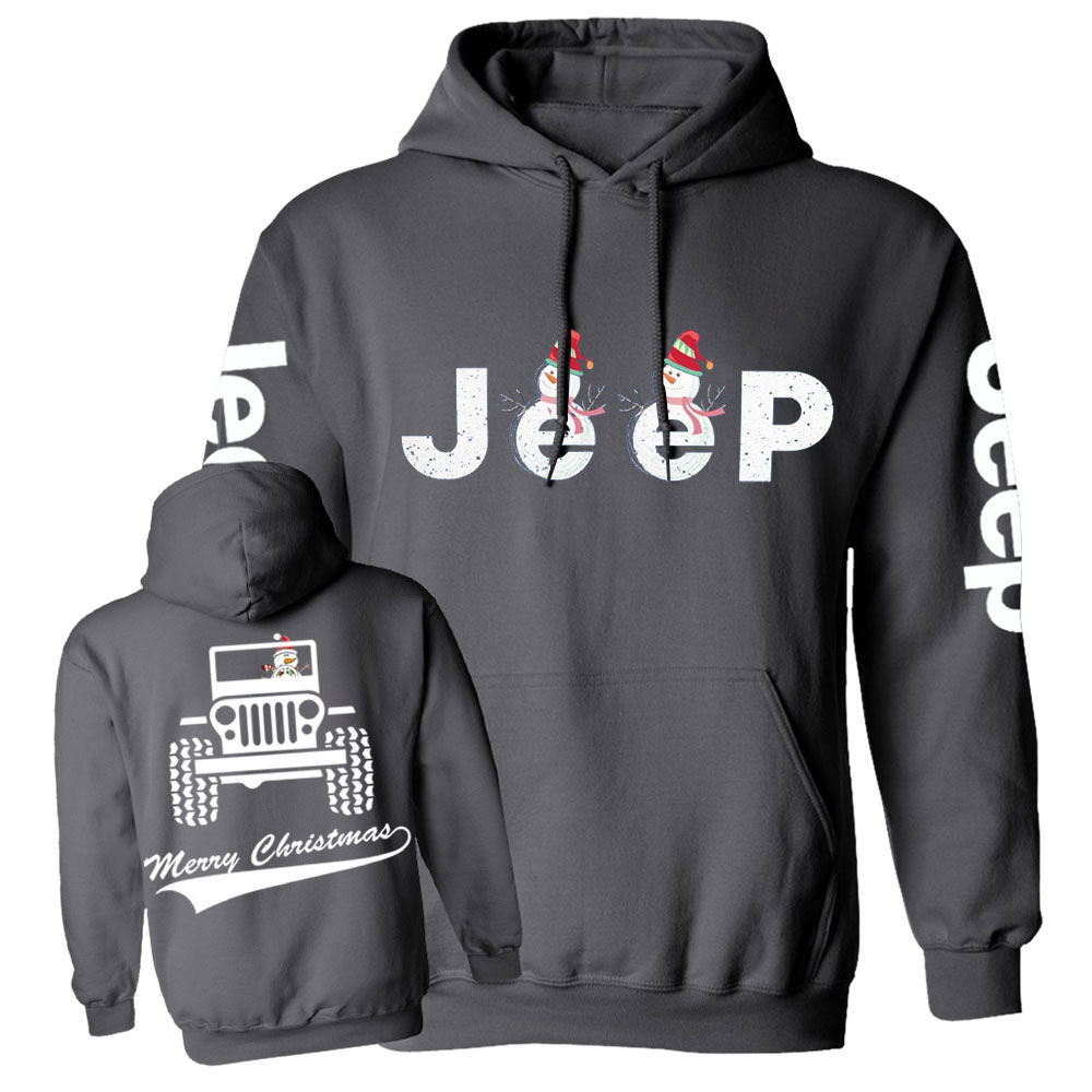 Merry Christmas Snowman Jp Double Printed Casual Hoodie