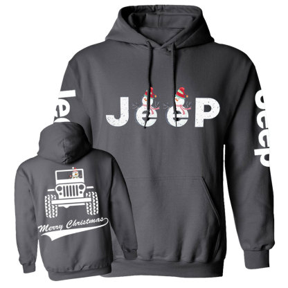 Merry Christmas Snowman Jp Double Printed Casual Hoodie