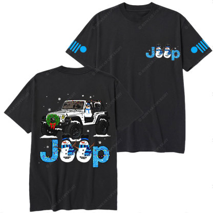 Blue Jp Snowman Snowy Christmas T-Shirt