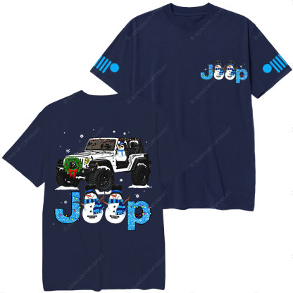 Blue Jp Snowman Snowy Christmas T-Shirt