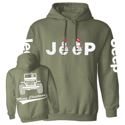 Merry Christmas Snowman Jp Double Printed Casual Hoodie
