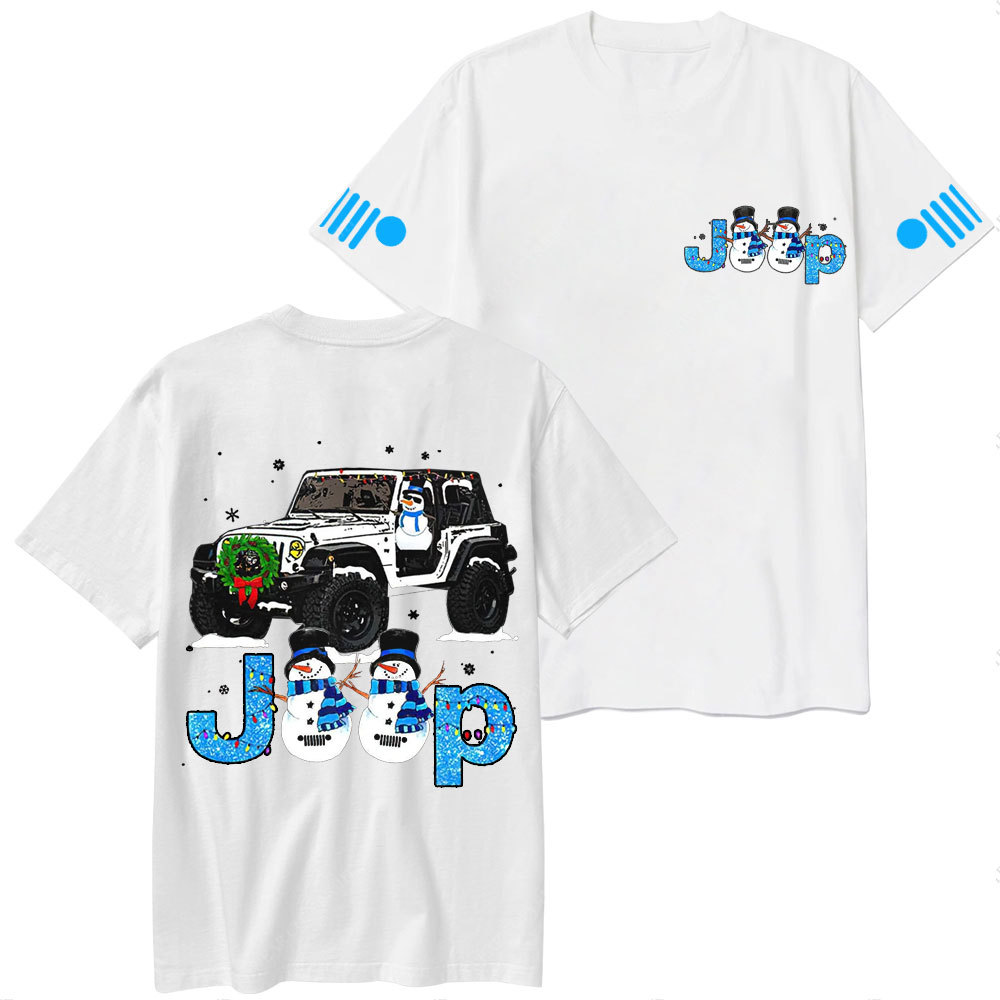 Blue Jp Snowman Snowy Christmas T-Shirt