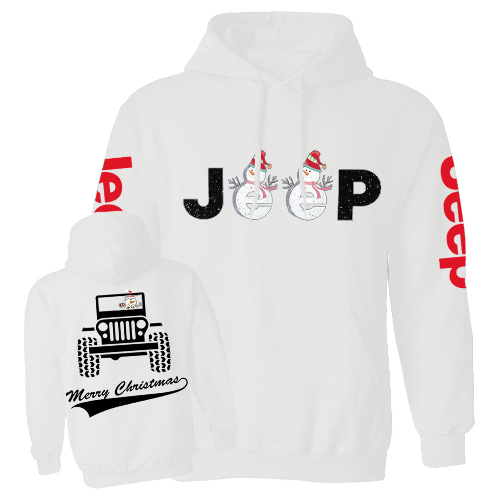 Merry Christmas Snowman Jp Double Printed Casual Hoodie