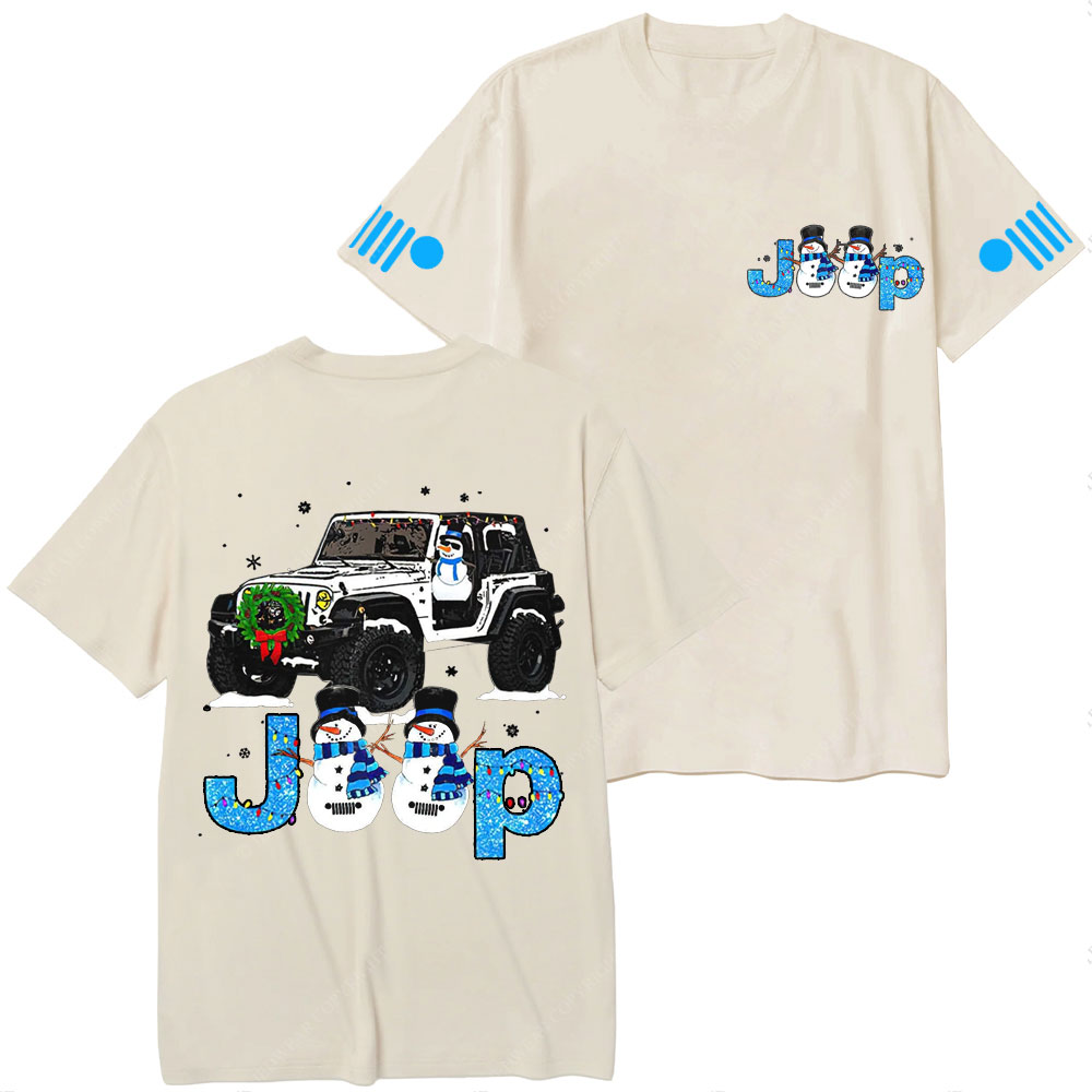 Blue Jp Snowman Snowy Christmas T-Shirt