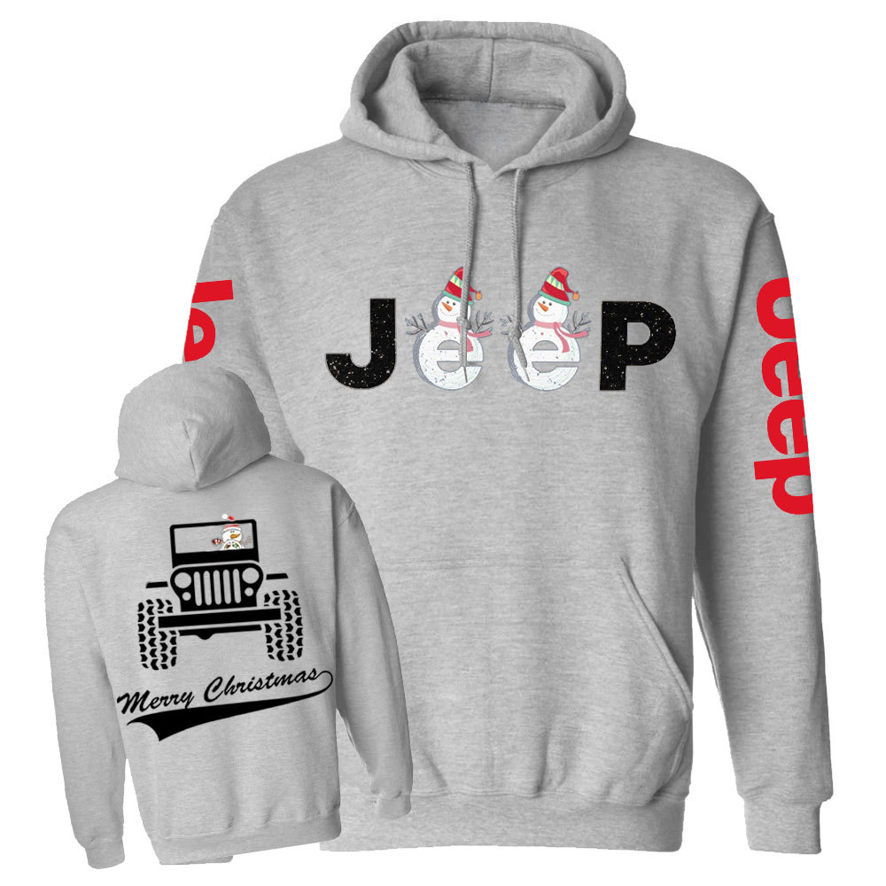 Merry Christmas Snowman Jp Double Printed Casual Hoodie