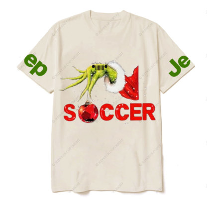 Jp Hand Holding Bling Soccer Christmas T-Shirt