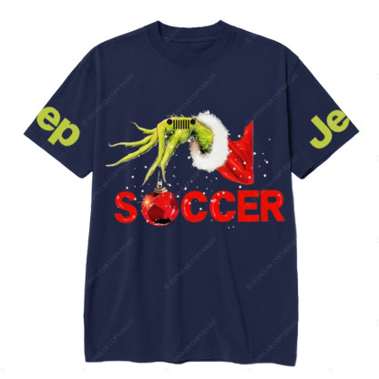 Jp Hand Holding Bling Soccer Christmas T-Shirt
