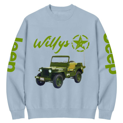Willys Army Green Star Crew Neck Sweatshirt