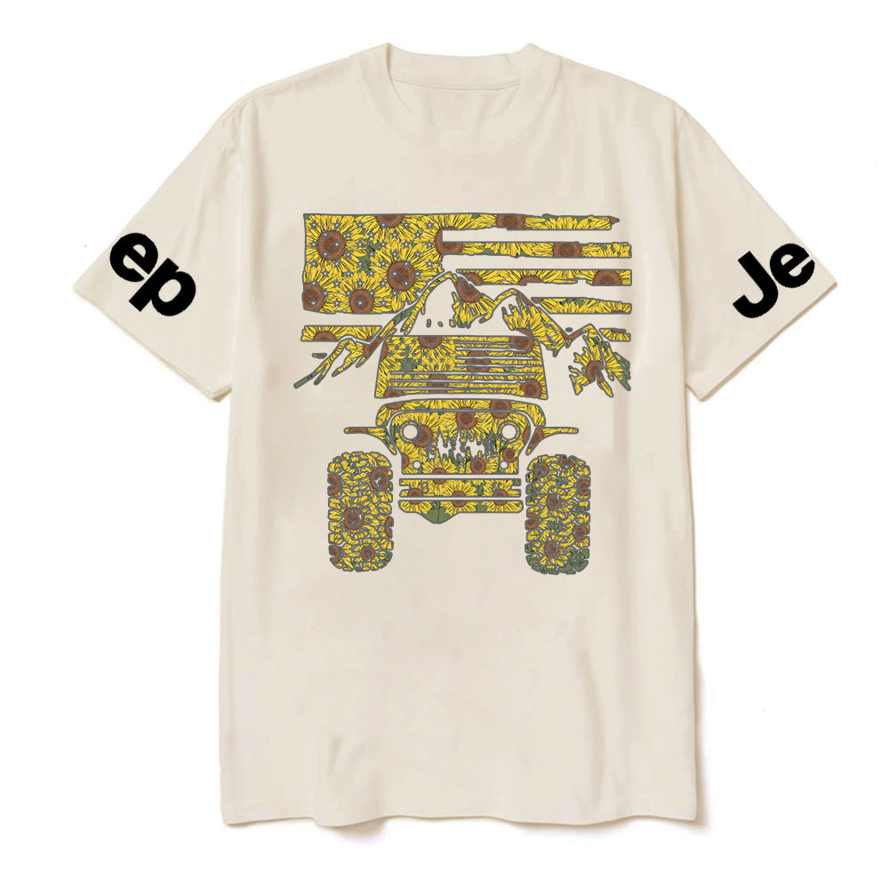 Jp American Flag Mountains Sunflower Fill T-Shirt