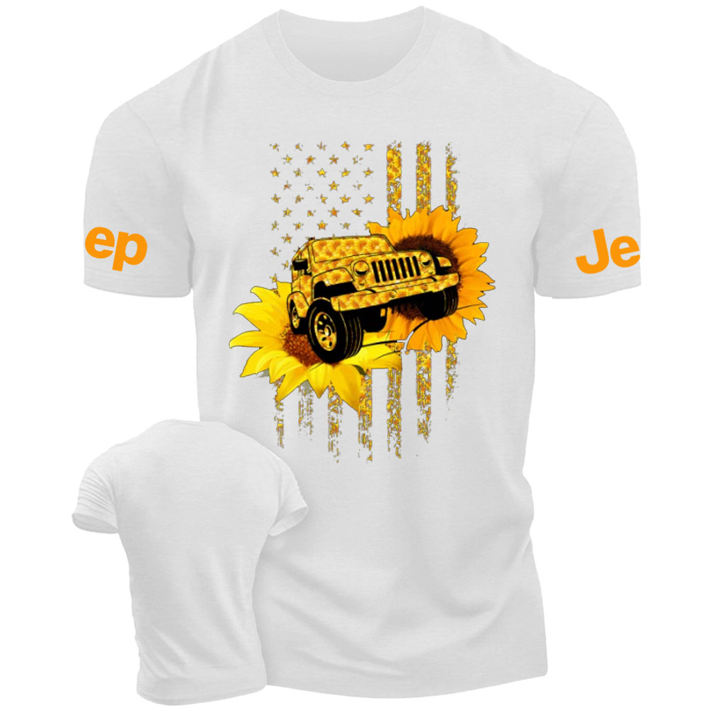 American Jp Flag Sunflower Men's Tshirt