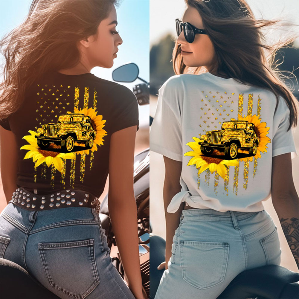 American Flag Sunflower Jp Lover Women T-Shirt