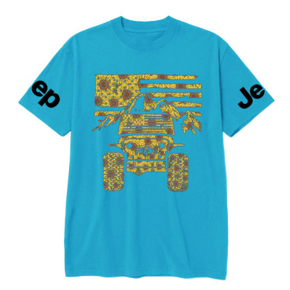 Jp American Flag Mountains Sunflower Fill T-Shirt