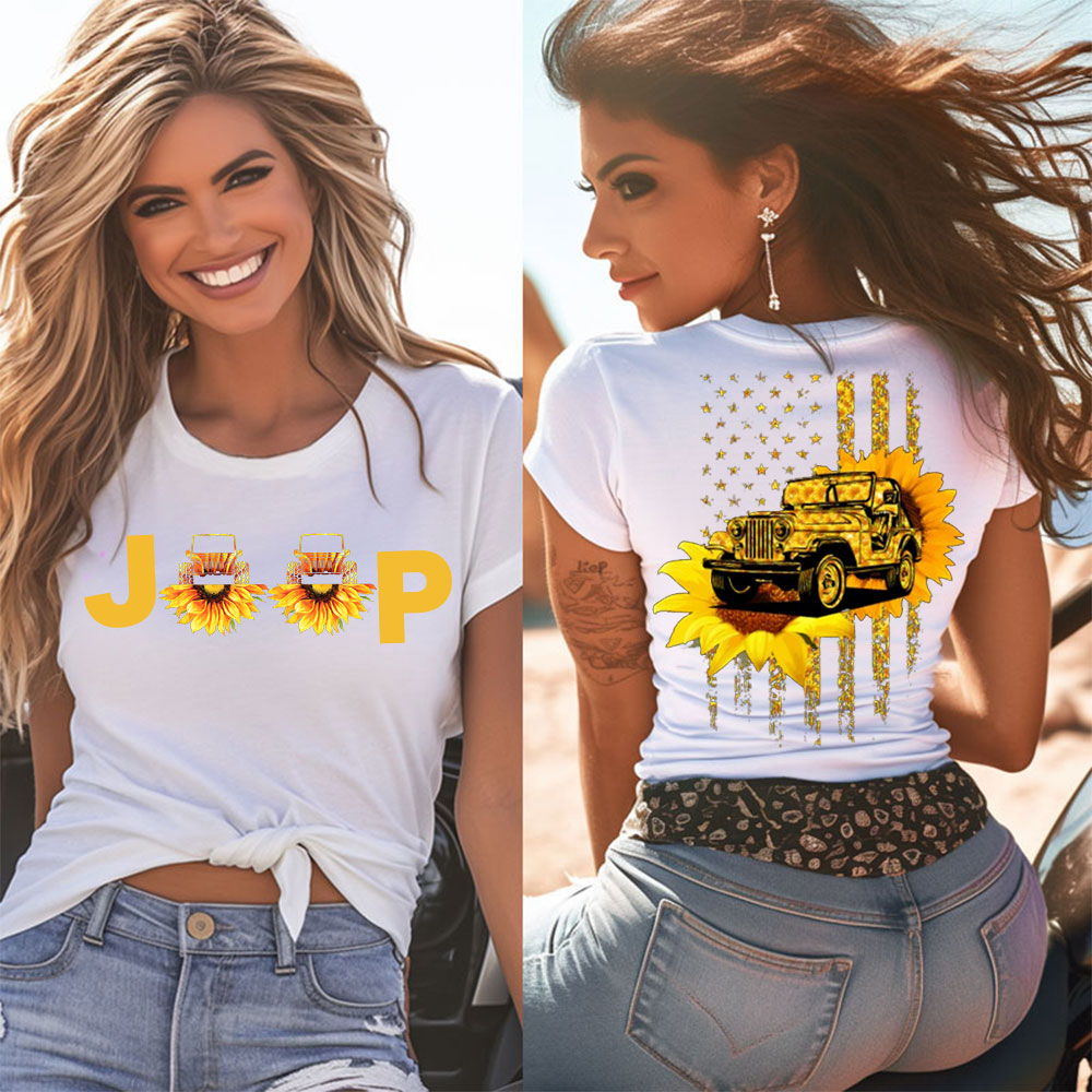American Flag Sunflower Jp Lover Women T-Shirt
