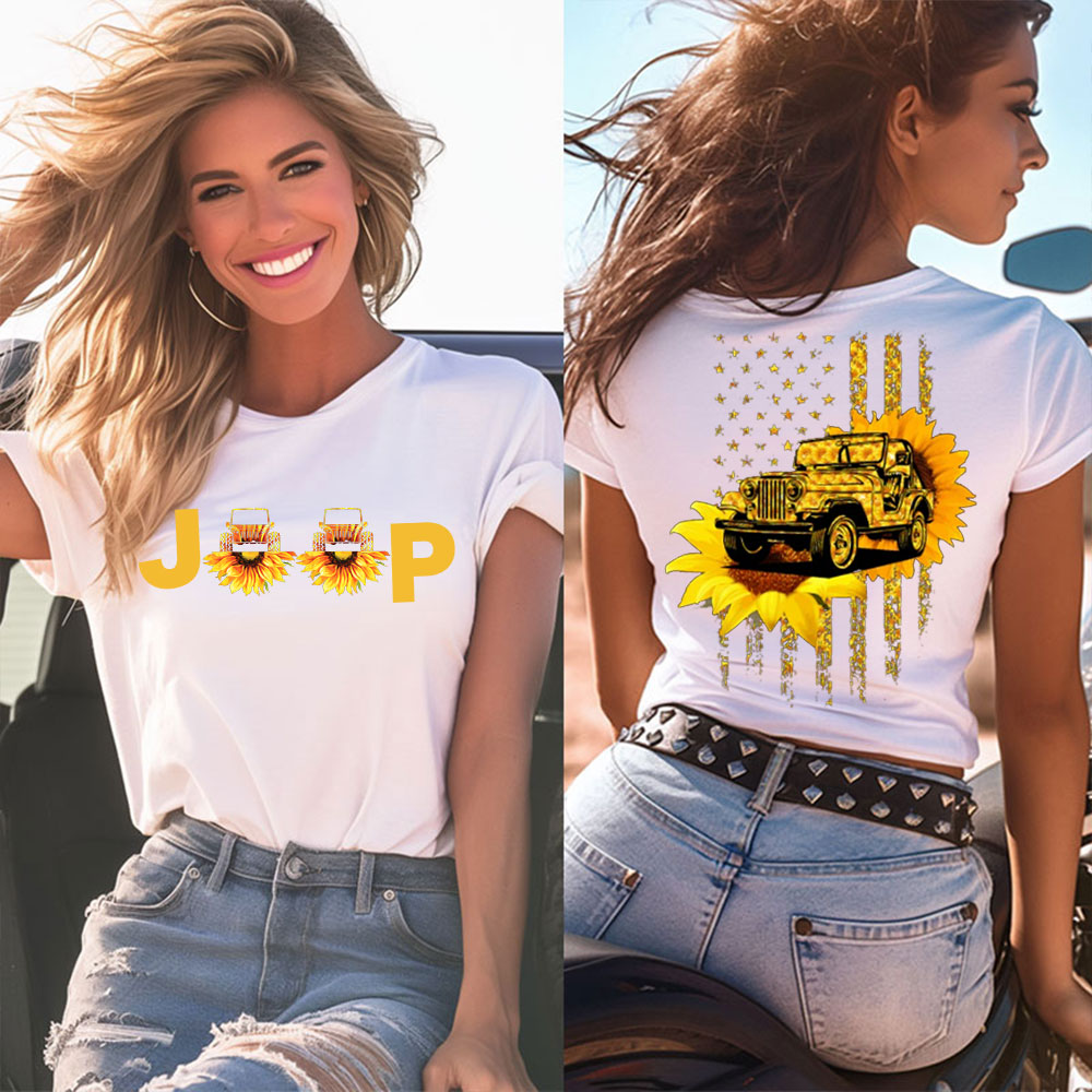 American Flag Sunflower Jp Lover Women T-Shirt