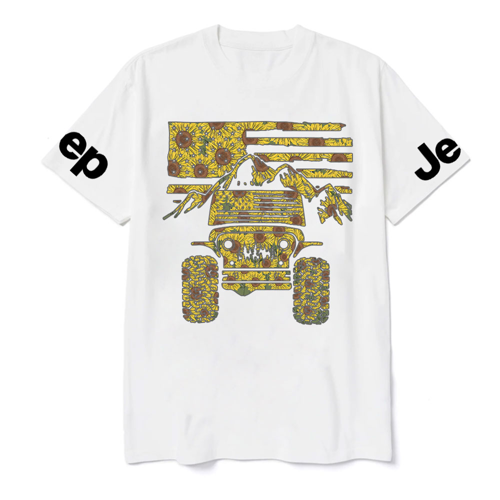 Jp American Flag Mountains Sunflower Fill T-Shirt